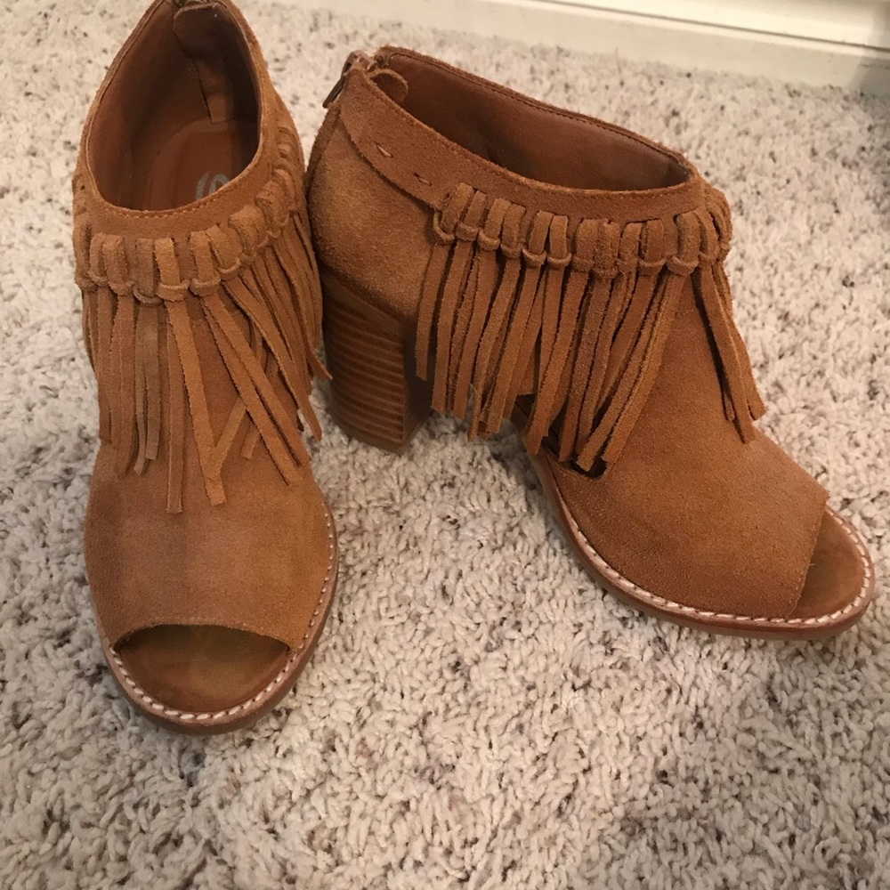 Fringe Opened Toe Booties - image 3